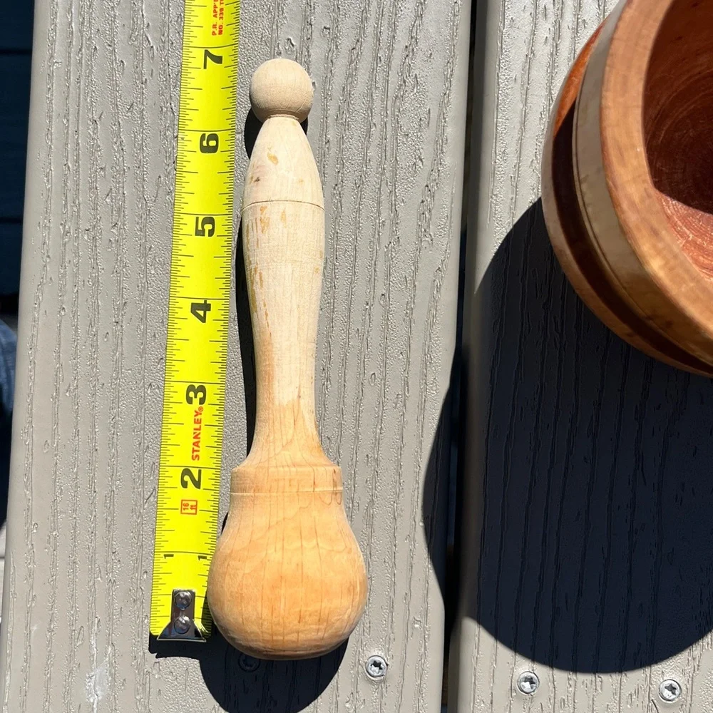 Vintage Wooden Mortar and Pestle Set